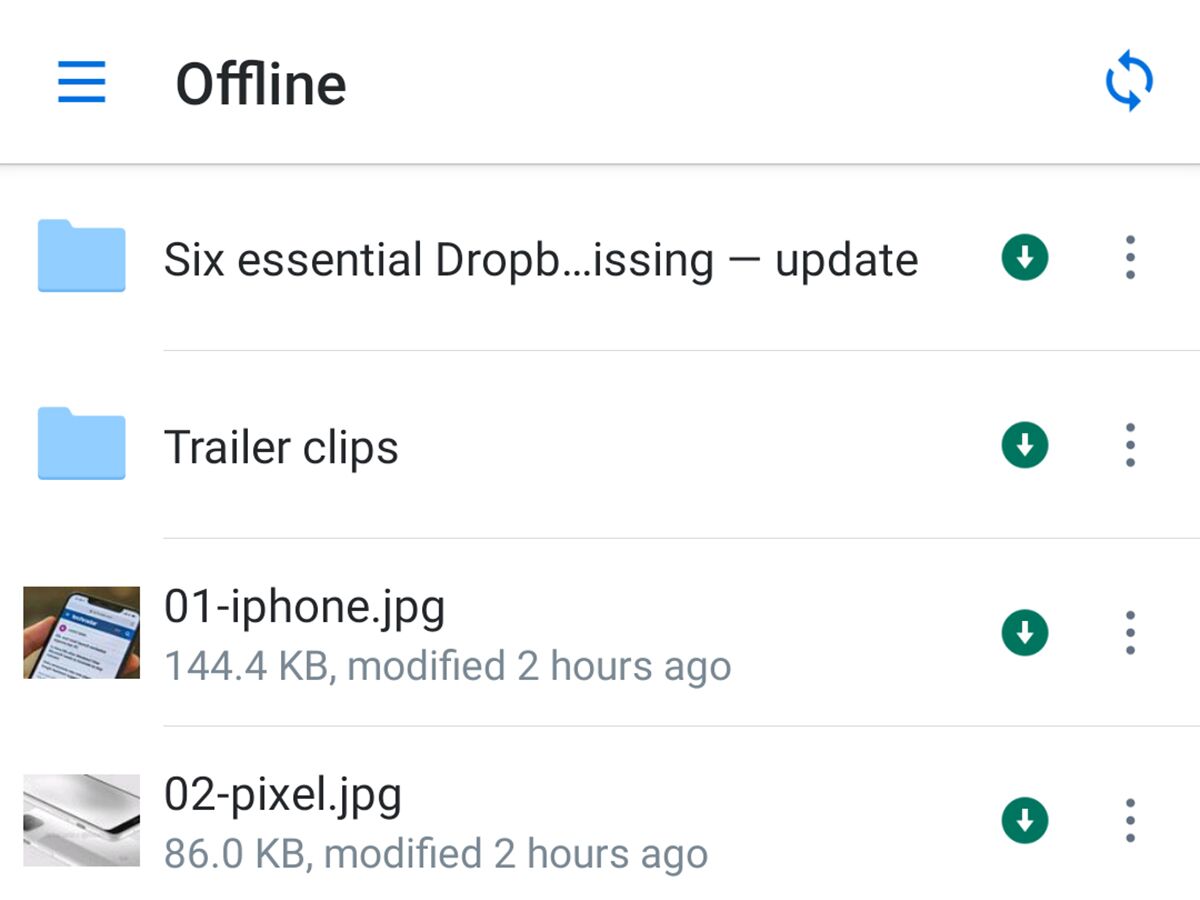 Dropbox offline