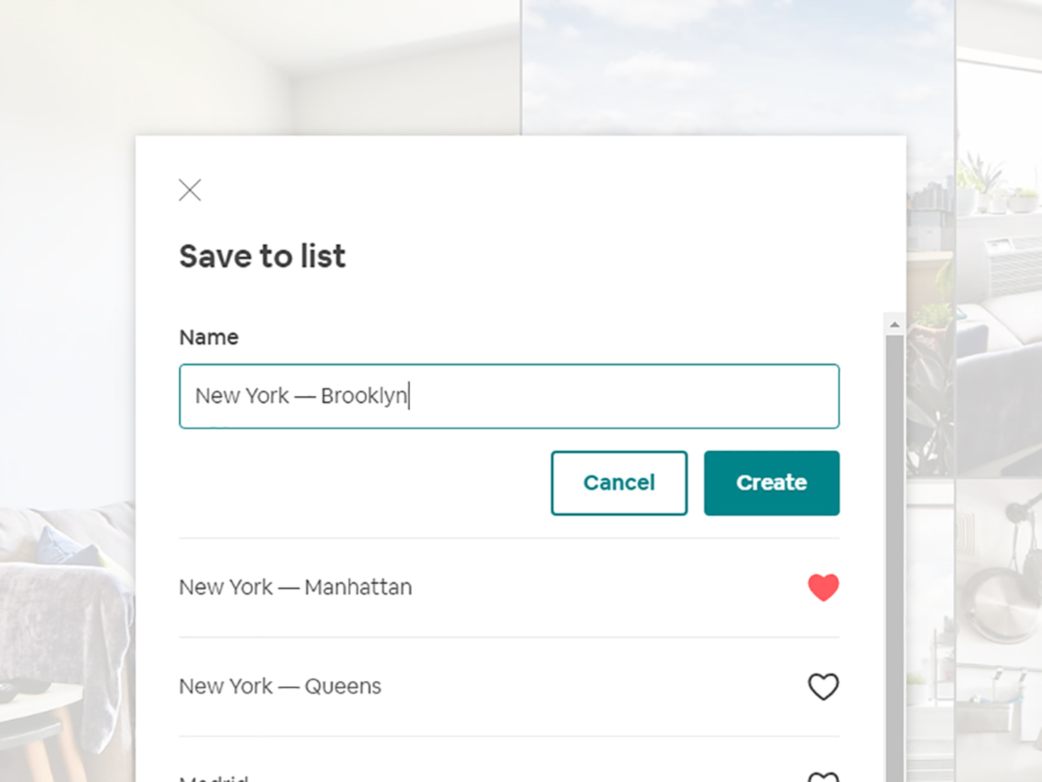 Screenshot of Airbnb