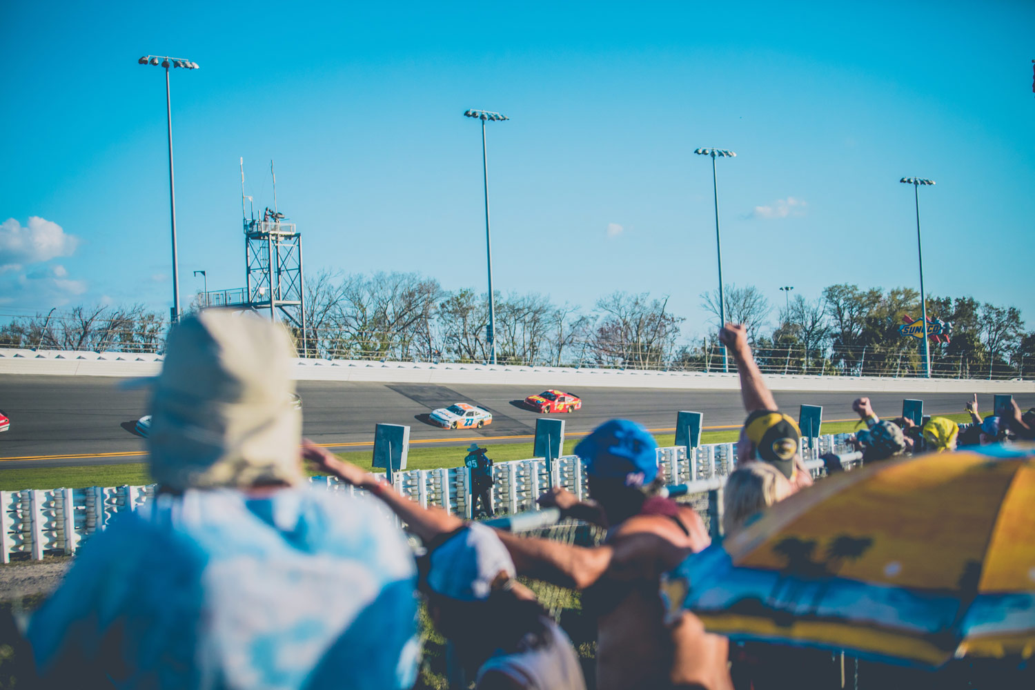 crowd watching NASCAR race