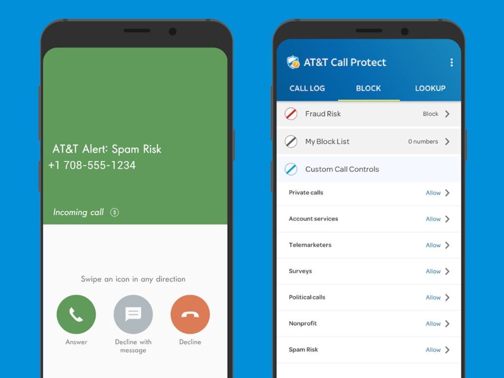 The AT&T Call Protect app, which can defend you against spam and robocalls.