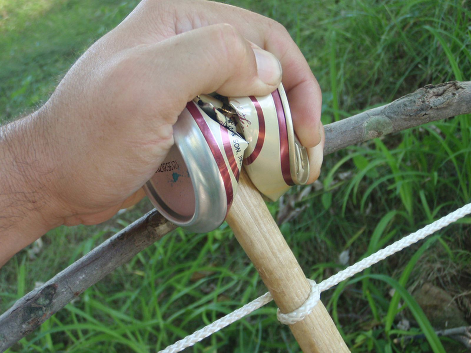 Use a beer can to create an easy fire creation system.