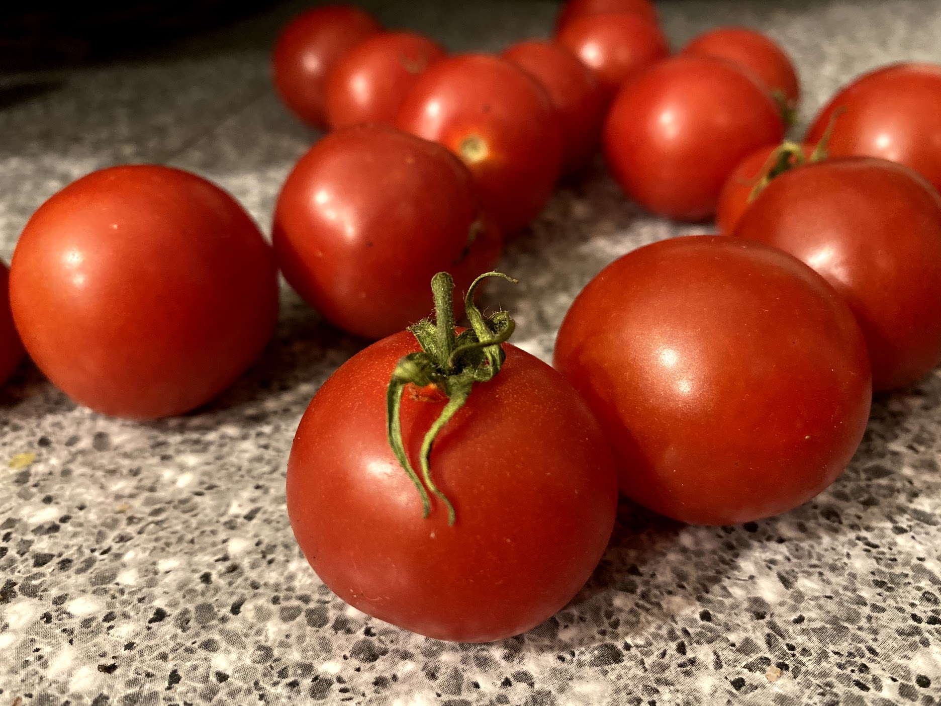 Tomatoes on a counter