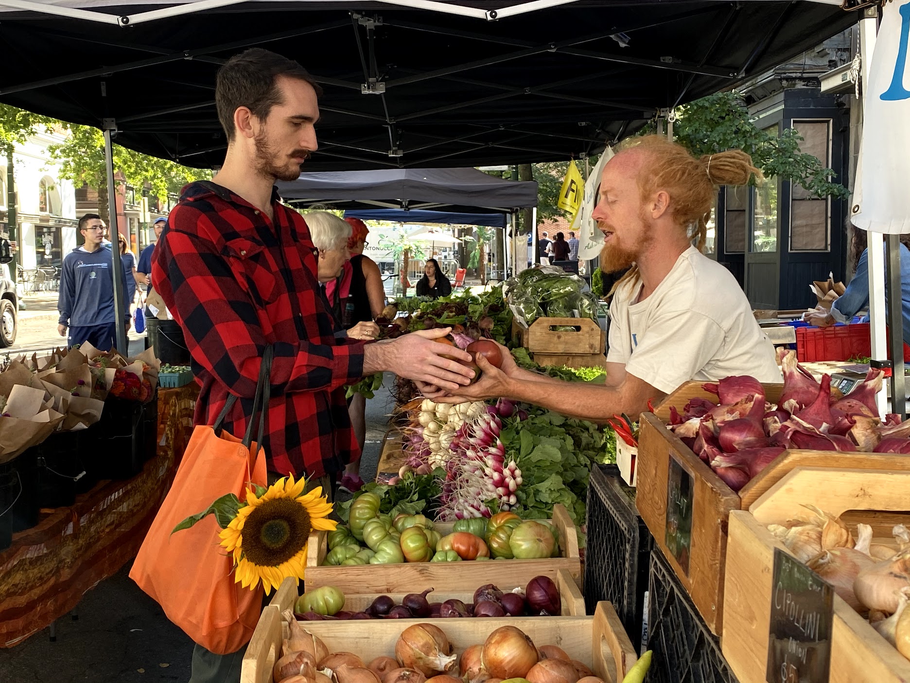 People at a farmer's market