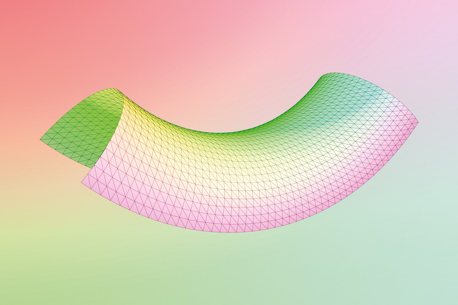 A diagram showing the negative curvature shape