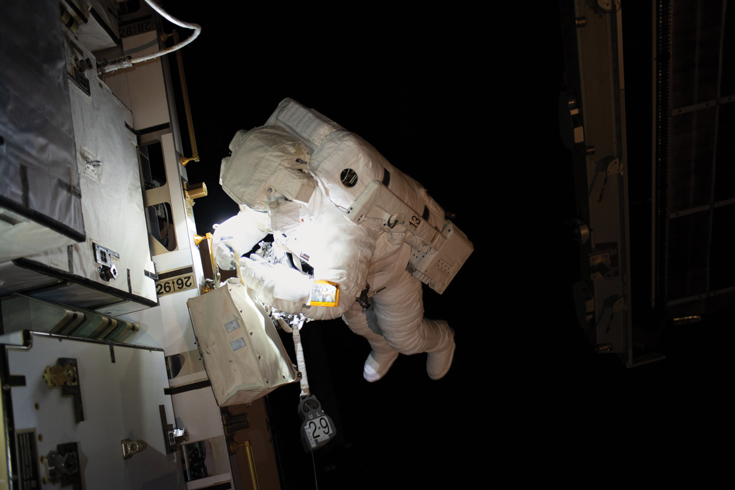 Astronaut working outside the ISS