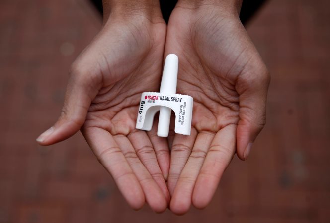 Naloxone, available as a nasal spray called Narcan