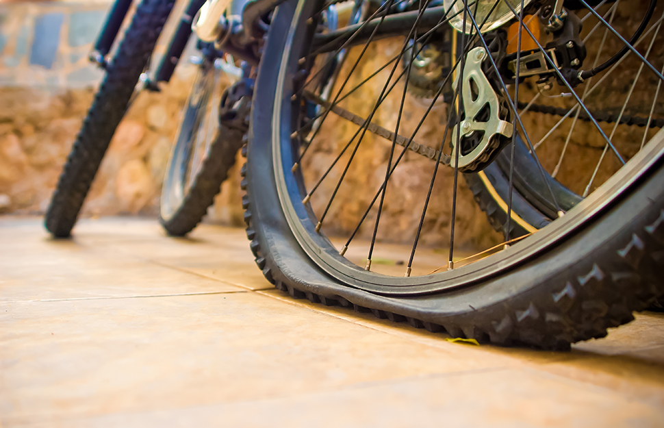 bike with a flat tire