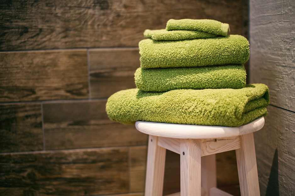 towels on a stool