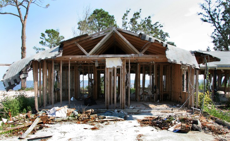 a house destroyed by a hurricane