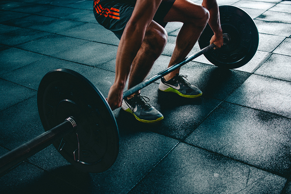 person lifting weights