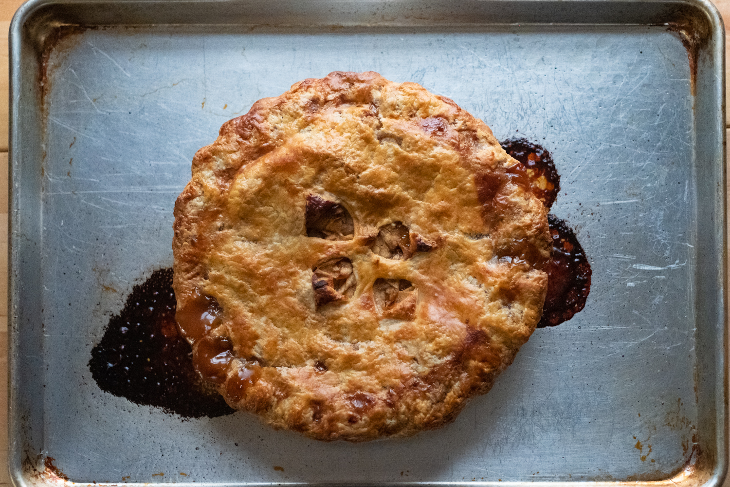 pie in oven