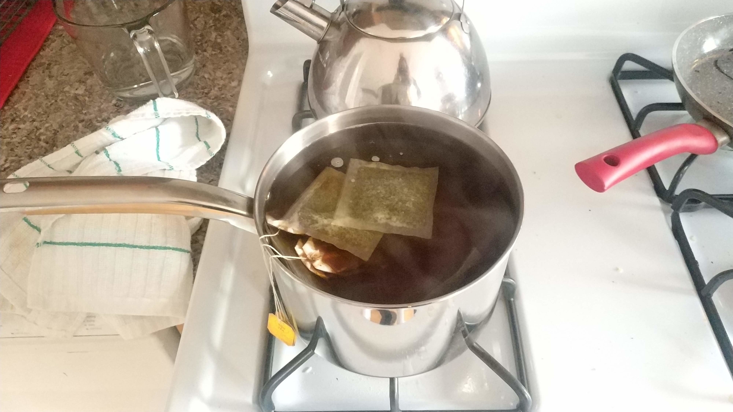 Tea brewing in pot