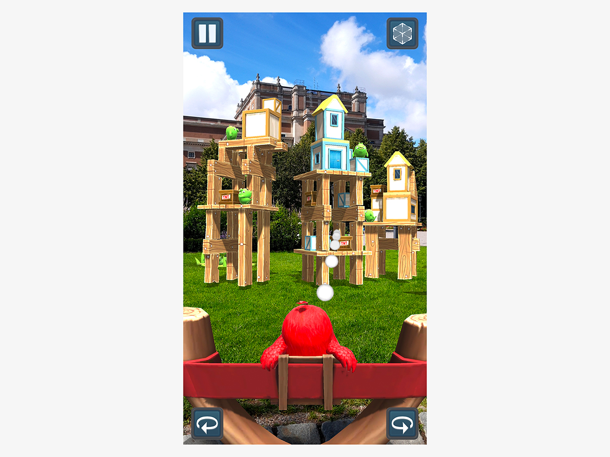 the Angry Birds AR game with augmented reality (AR)