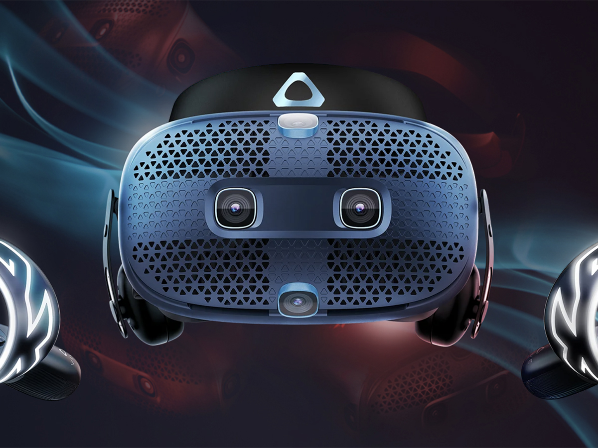 an HTC Vive Cosmos virtual reality (VR) headset