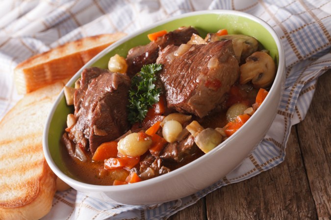 Beouf Bourguignon in a Dutch oven