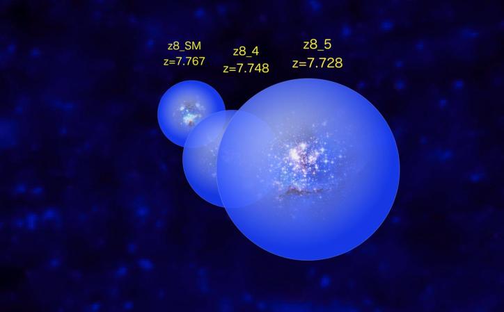 illustration of bubbles of clear space around stars