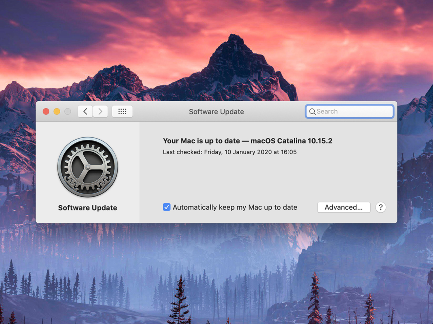 Screenshot of update notification on macOS