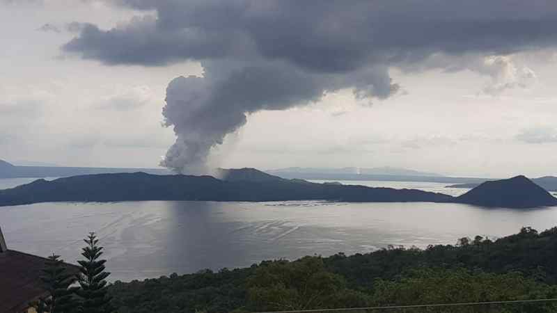 a volcano errupting