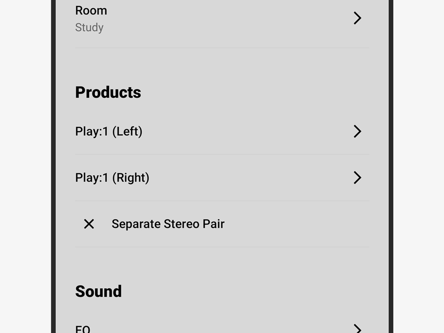 Sonos app screenshot