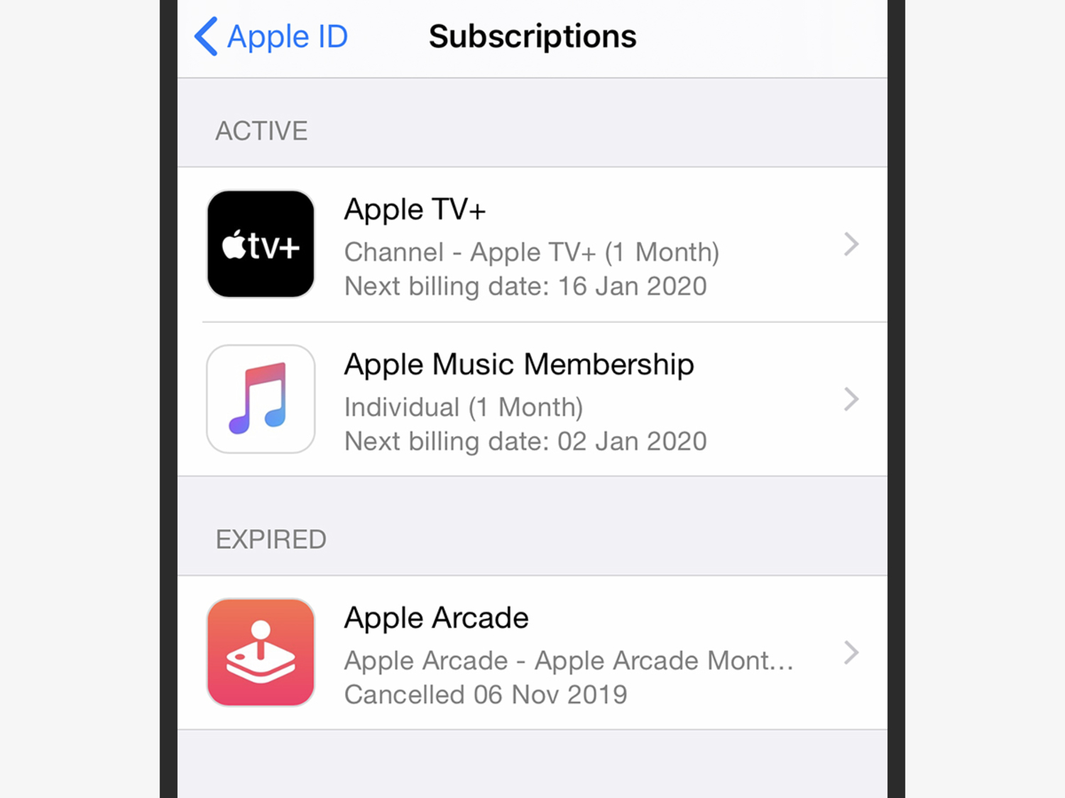 Subscription manager on IOS