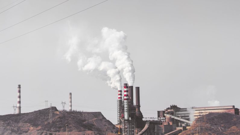 Smoke stack emitting pollution