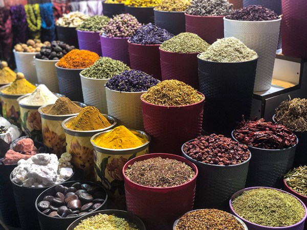 ground spices in bowls