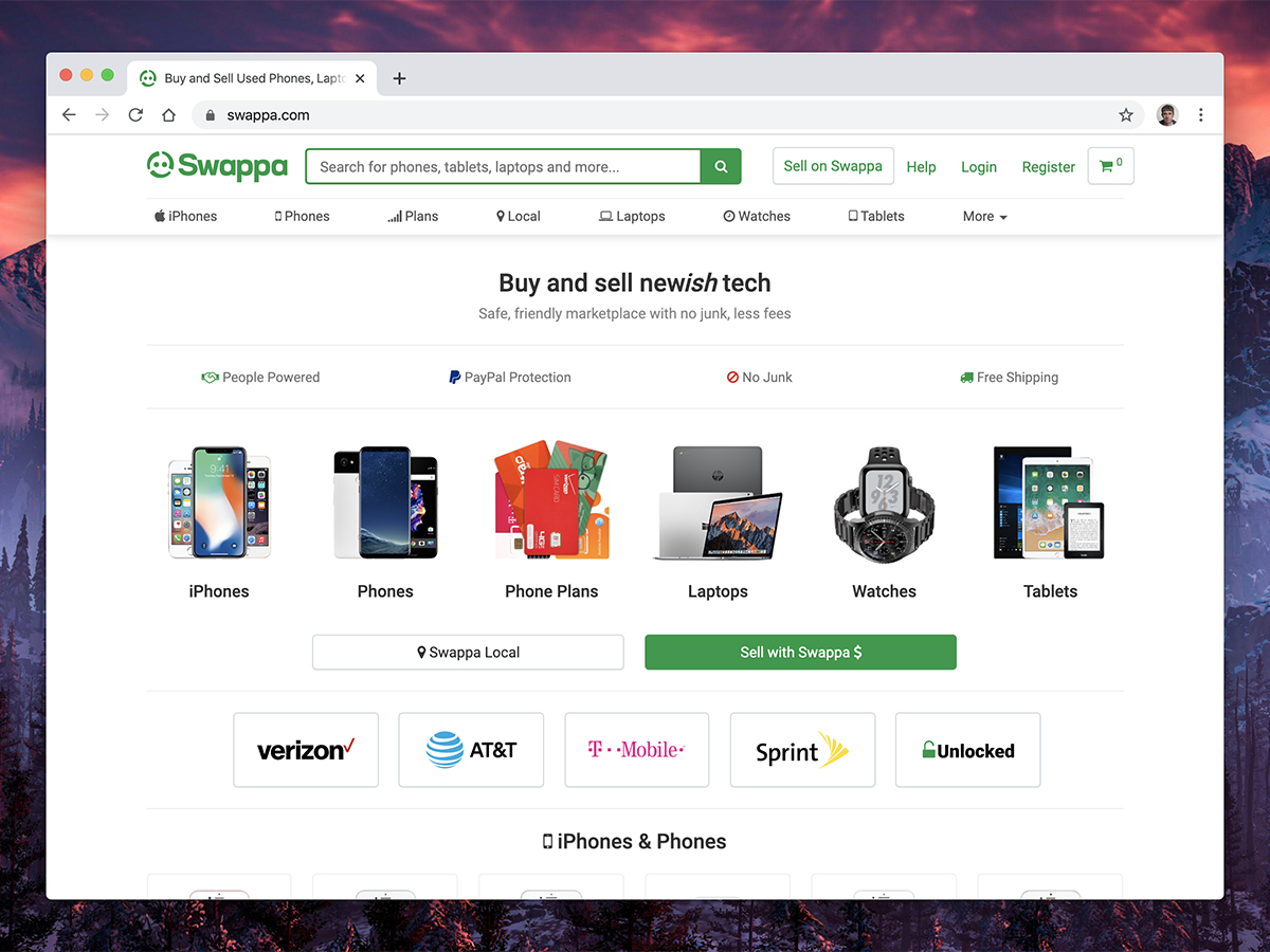 a screenshot of online marketplace Swappa