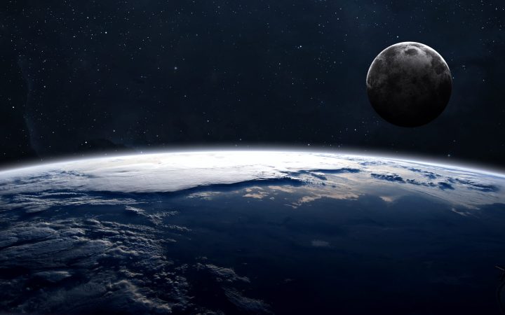 moon over the earth