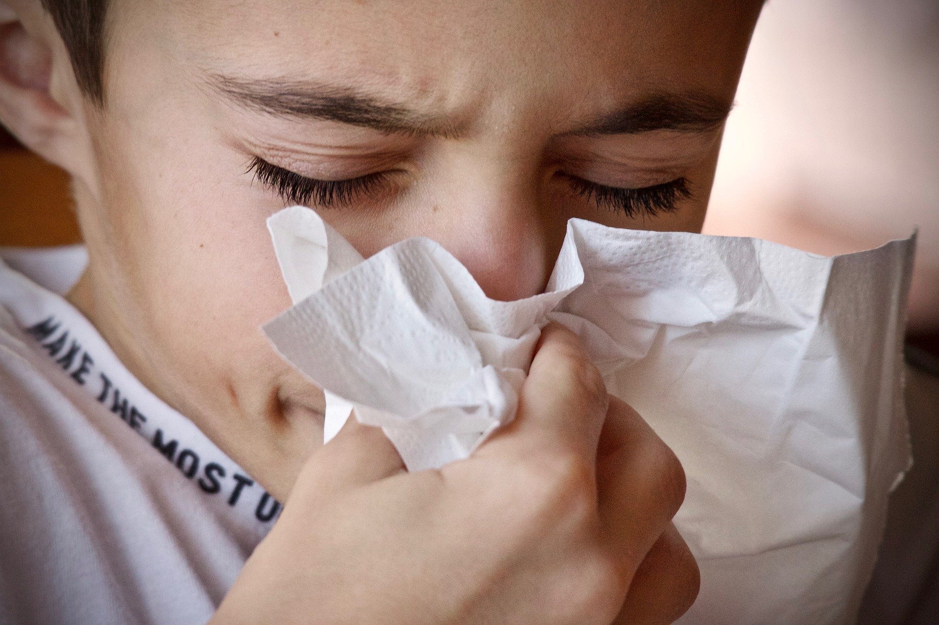 a person sneezing