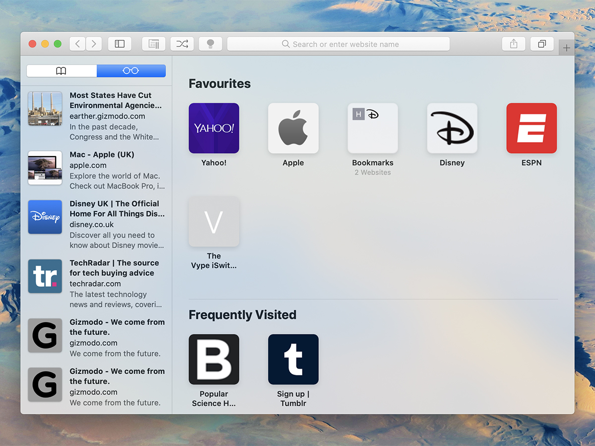 a screenshot of Apple's Safari web browser