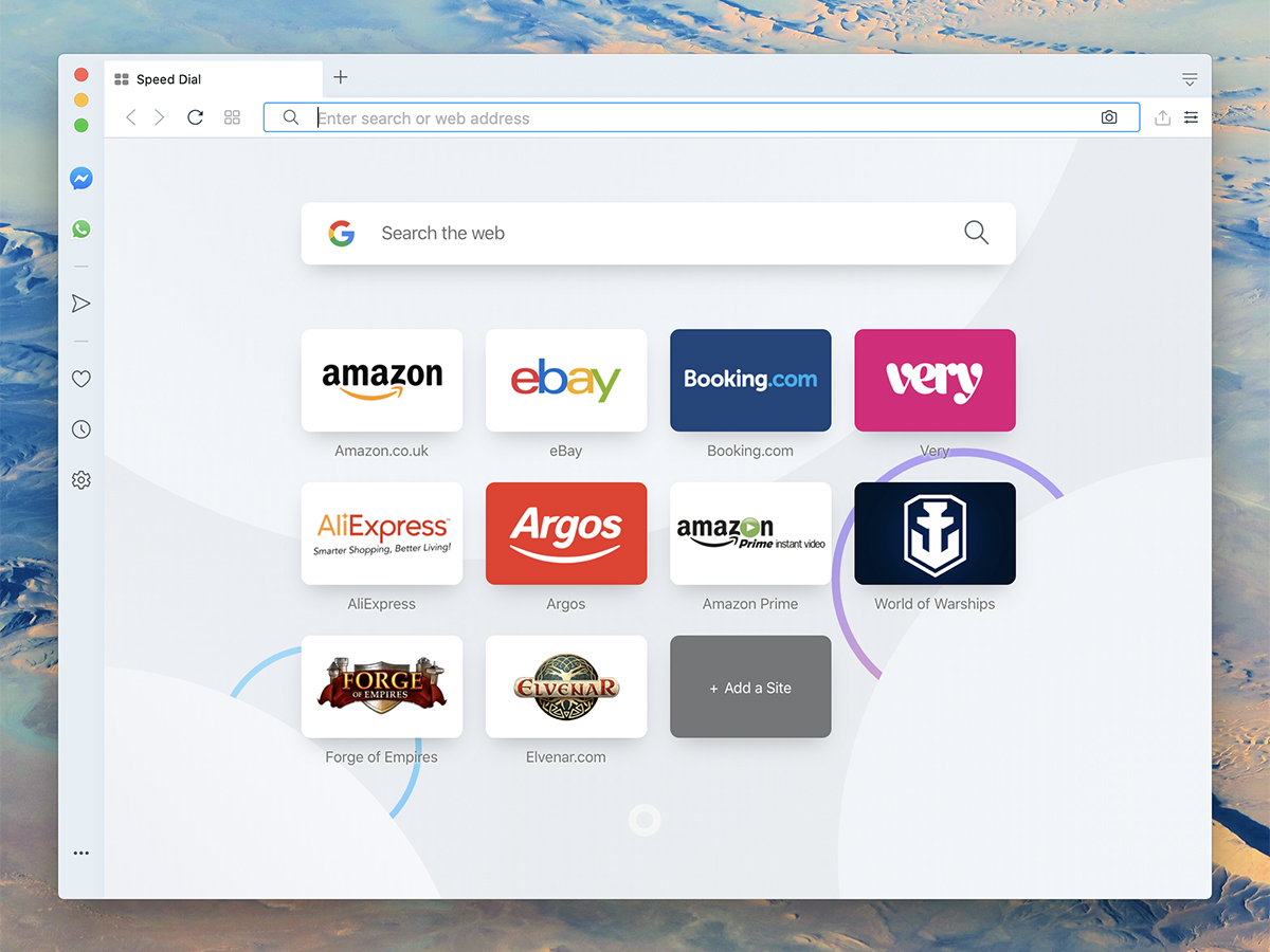 a screenshot of the Opera web browser