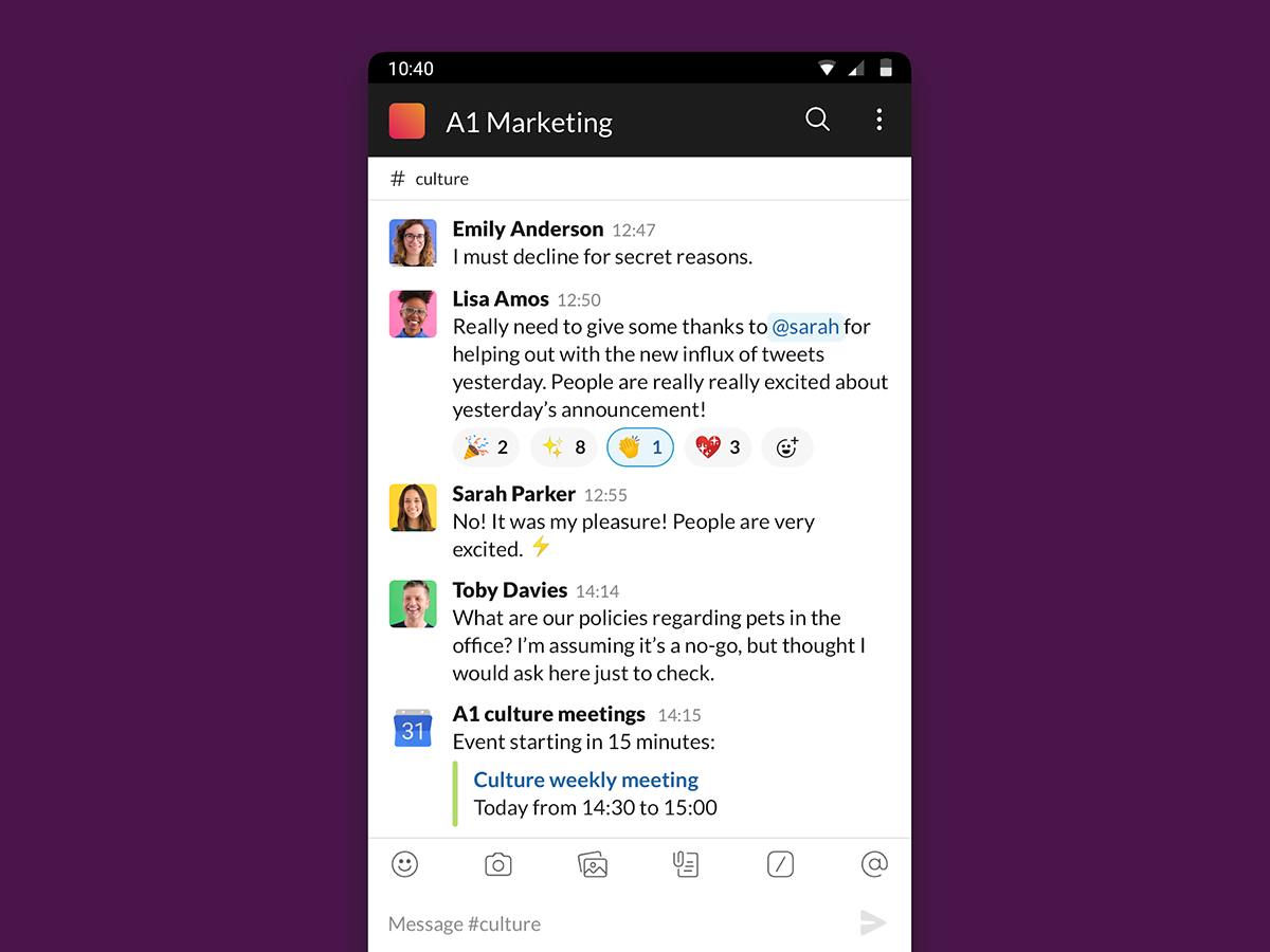 a screenshot of Slack