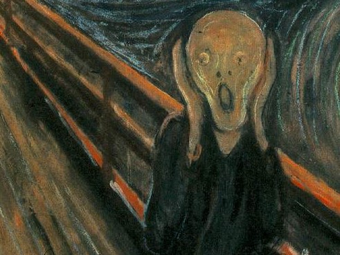 A crop of Edvard Munch's painting "The Scream"