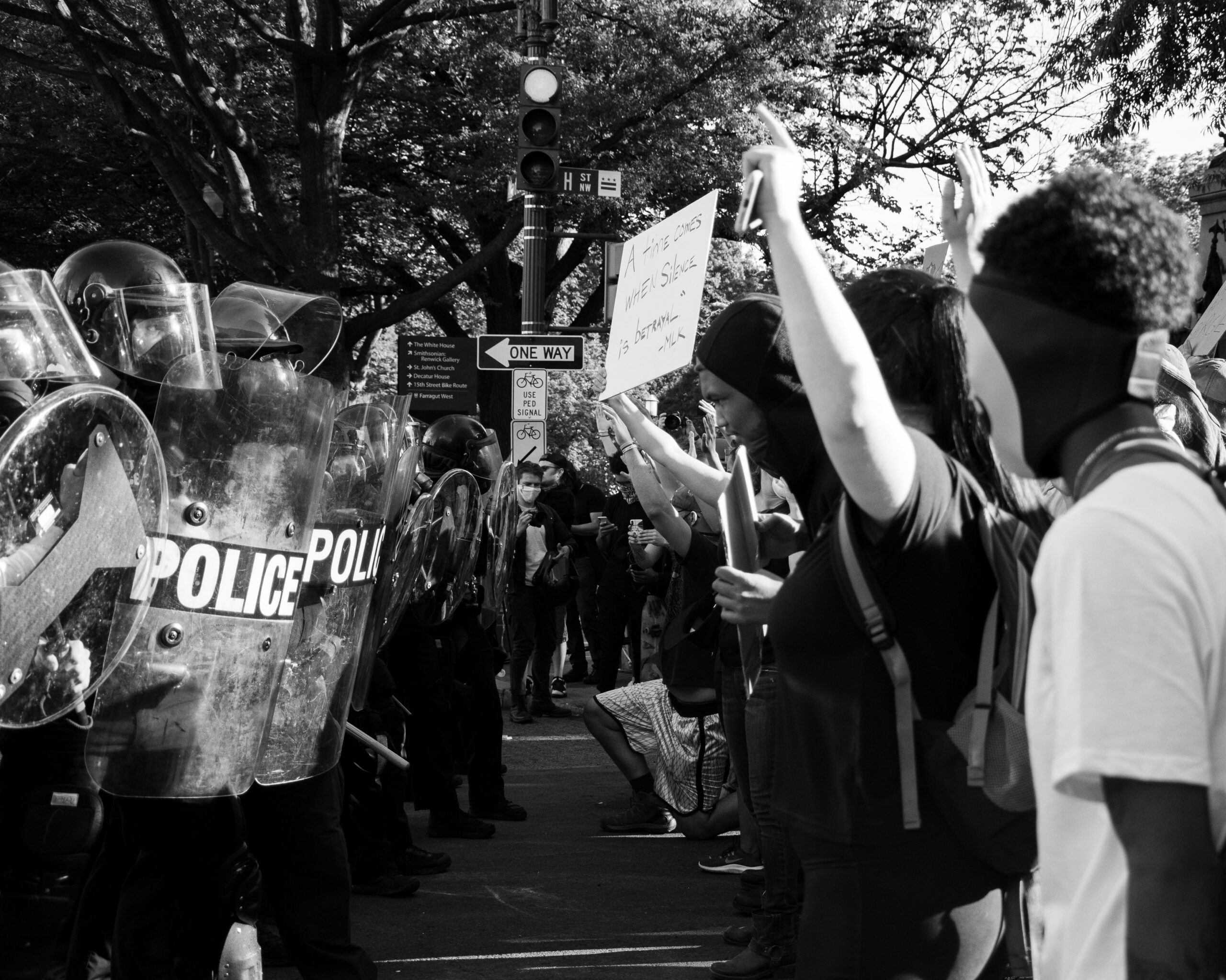 protesters at a rally for black lives matter