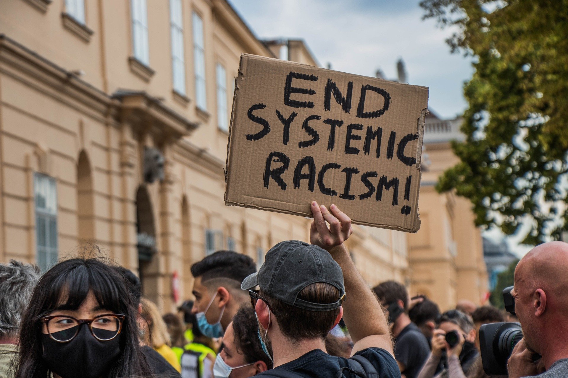 people at a protest for black lives matter