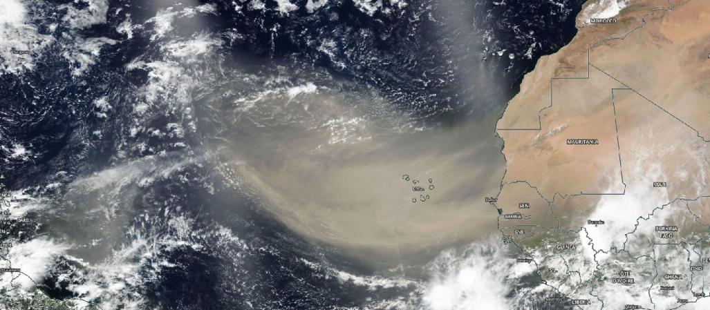 satellite image of dust cloud