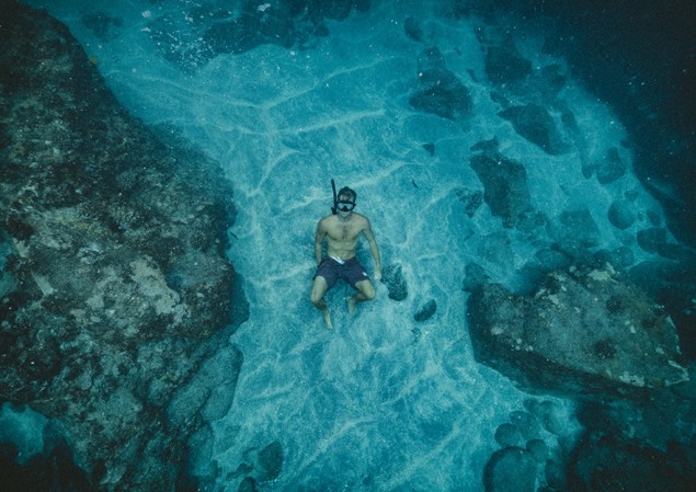 person underwater