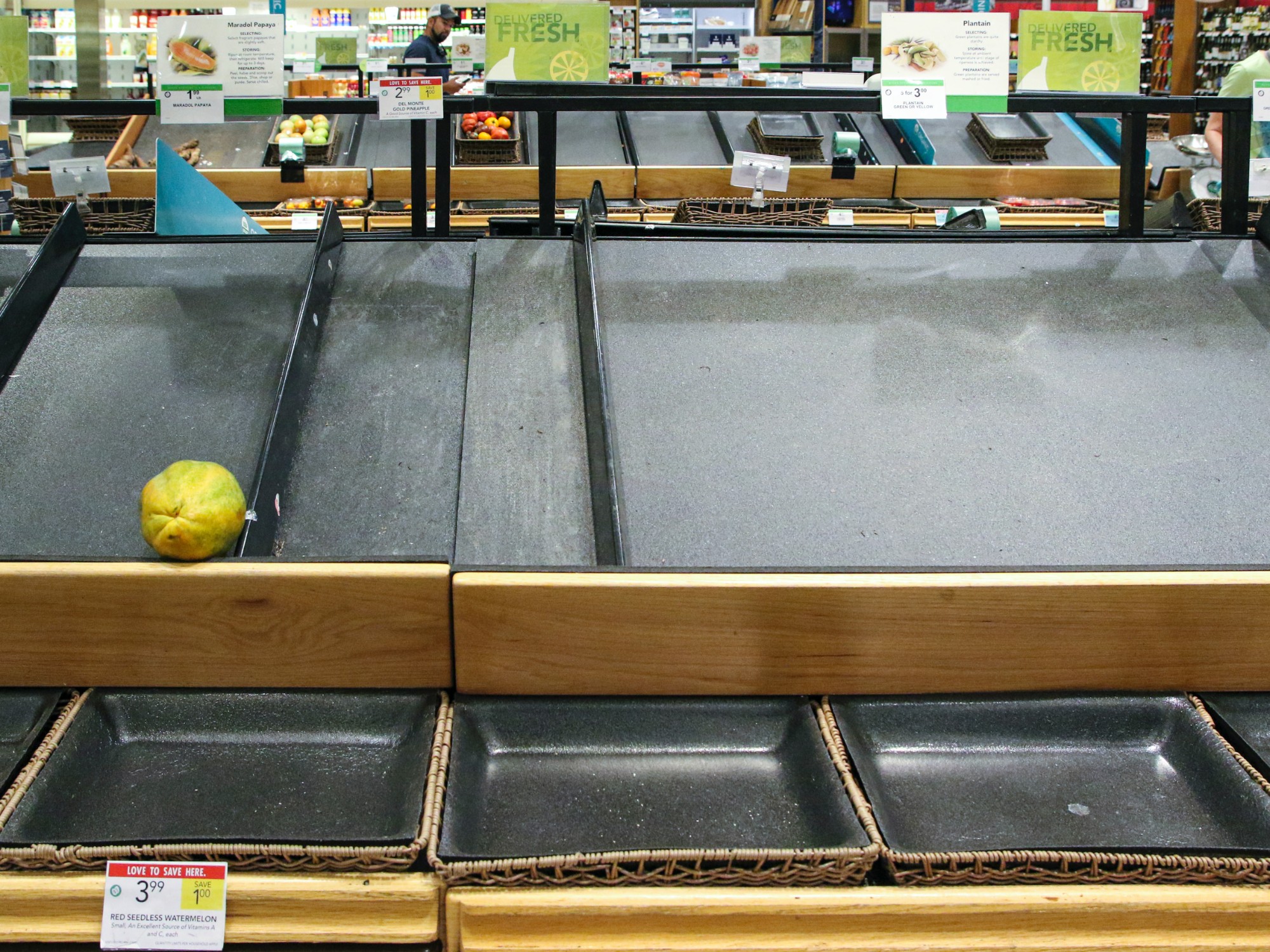 empty food shelves