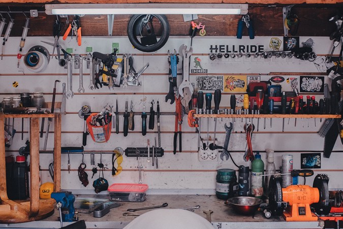 tools on a wall