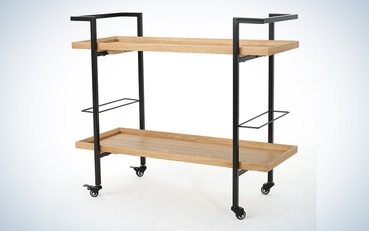  Christopher Knight Industrial Wooden Bar Cart