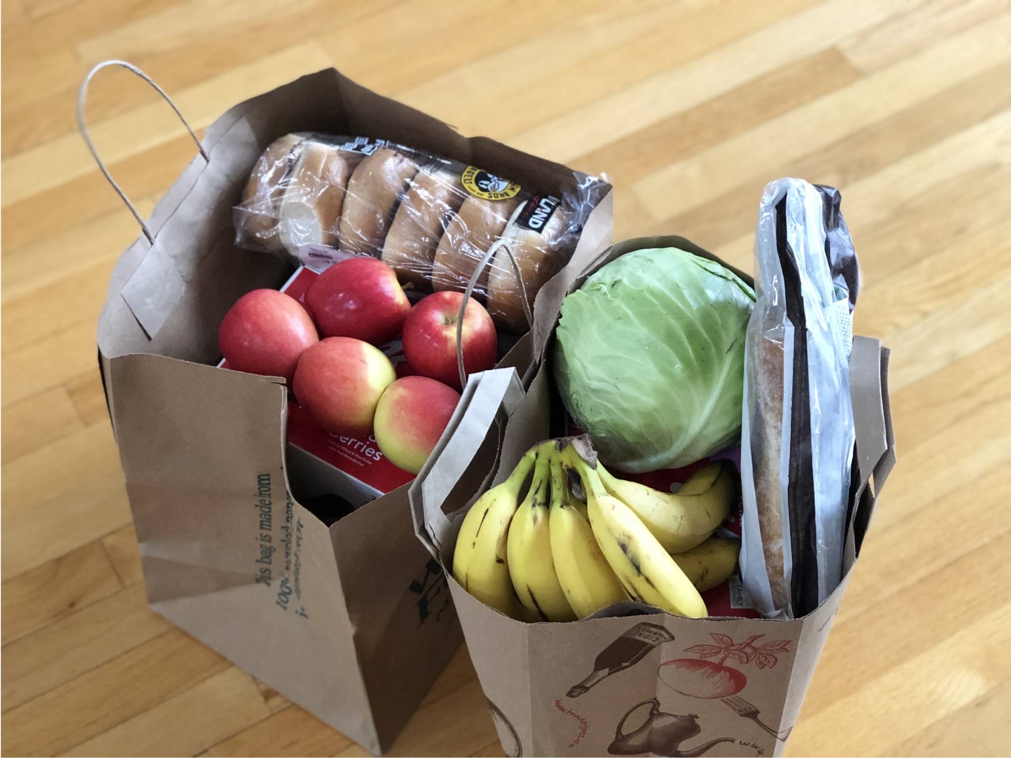 Bags with groceries