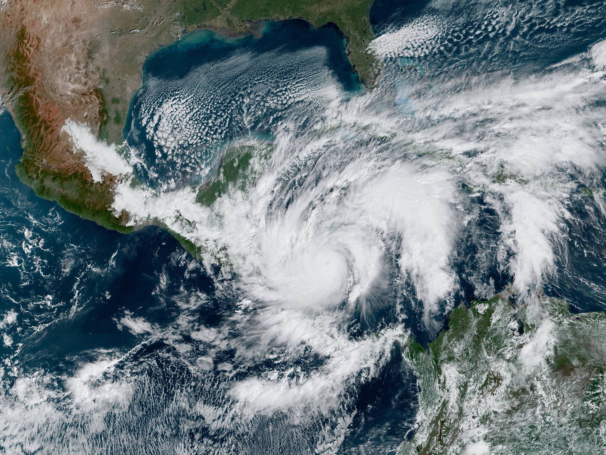 hurricane eta as seen from satellites on nov 3, 2020