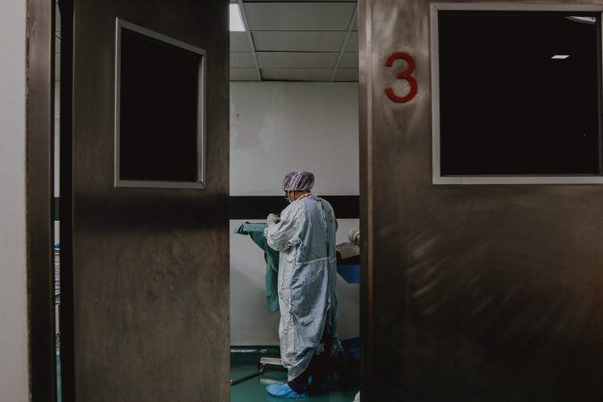 A hospital doctor in PPE