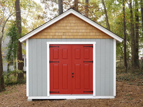 handmade exterior doors on a handmade shed