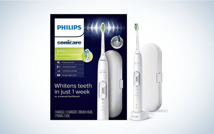  The Philips Sonicare ProtectiveClean 6100 Electric Toothbrush is the best rated.