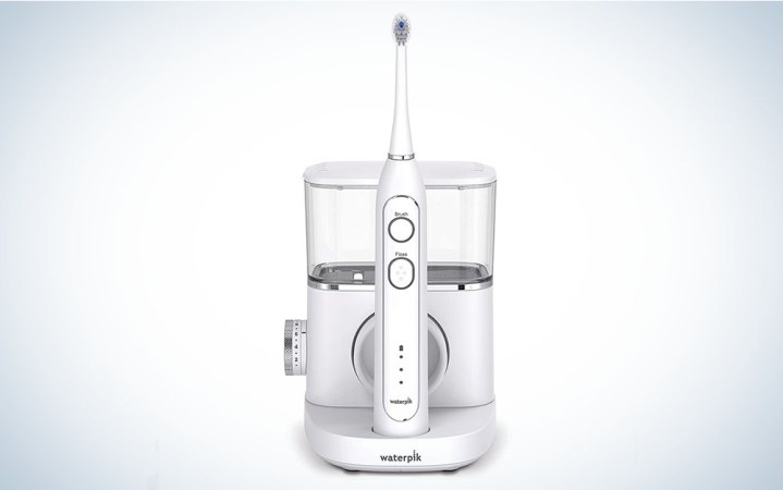  The Waterpik Sonic-Fusion Professional Flossing Electric Toothbrush is the best electric toothbrush and water flosser combo. 