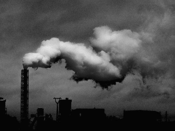 smoke rising from smokestack