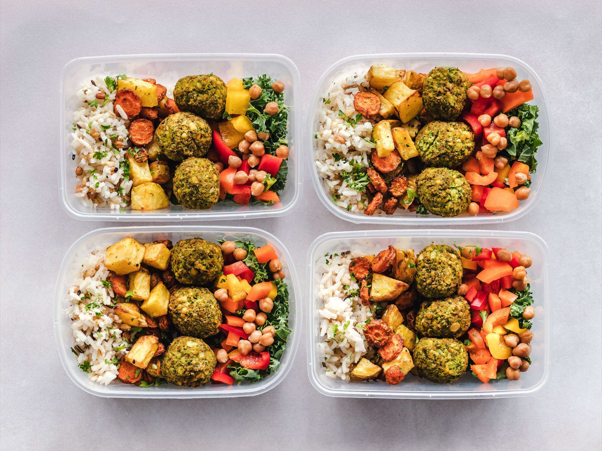 pre-portioned healthy meals in tupperware containers