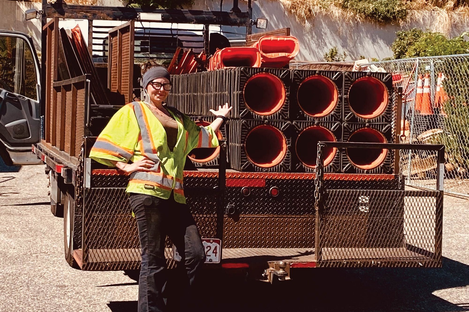 A former Colorado inmate in road crew gear