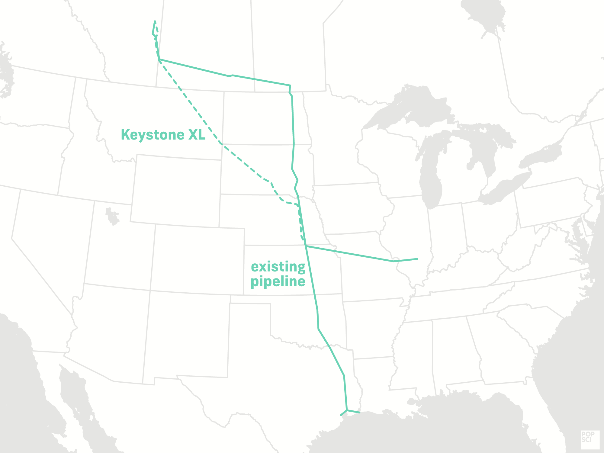 map of keystone XL pipeline